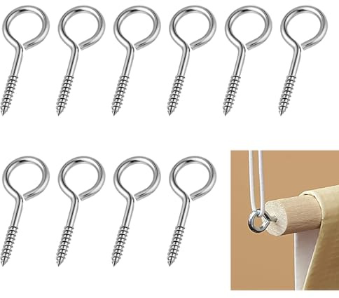 10 Pcs Eye Hooks Screw, 2.5 Inch Eye Screws Eyelet Screws Stainless Steel Heavy Duty Bolts, Rust & Corrosion Resistant, Strong Load Capacity for Indoor & Outdoor Use, for Lifting Hanging Securing