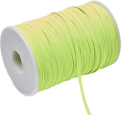 Banda elástica de goma colores 3 mm y 6 for coser, cinta licra, accesorios for prendas vestir para el bricolaje, la artesanía, la confección(Bright yellow,3mm 100yards)