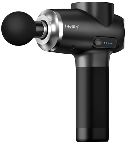 HEYCHY Massagepistole Massagegerät, 5 Aufsätze 5 Stufen, USB C | 12mm, 2500 RPM 2500mAh, Tragetasche, Männer Frauen Anfänger Fitnessfans, Geschenk, Zuhause Fitnessstudio Outdoor