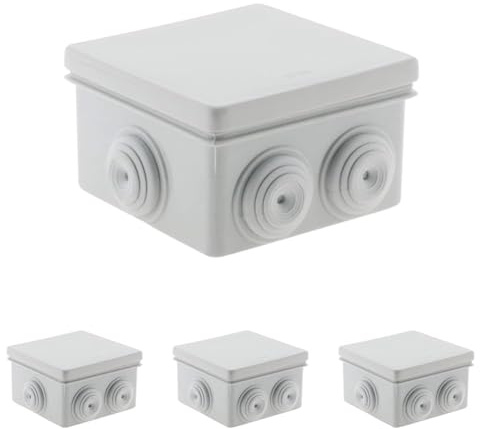 Zenitech Boîte dérivation étanche 80x80x46mm - Gris - IP55 (Lot de 4)