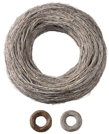 Klocke Dekorationsbedarf Weidenkranz – Rustikaler Türkranz & Tischkranz aus Naturweide – Dekokranz geflochten für Wand, Tür & Tisch (Weiß-Wash, ⌀ 40 cm Höhe: 10 cm)
