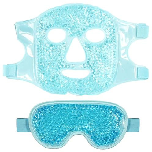 VINTORKY Masque facial rafraîchissant Gel PVC 1 Set pour femmes, compresse froide, soulagement oculaire, salon de beauté et bureau
