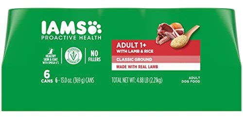 IAMS Proactive Health Ground Wet Dog Food, Lamb & Rice, 13 oz, 6 Pack