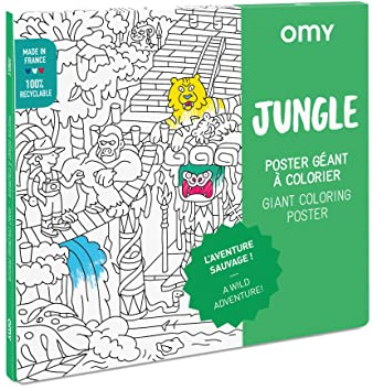 OMY Coloring Riesiges Poster – Astronomie – Riesiges kreatives Spiel (102 x 71 cm), Dschungel
