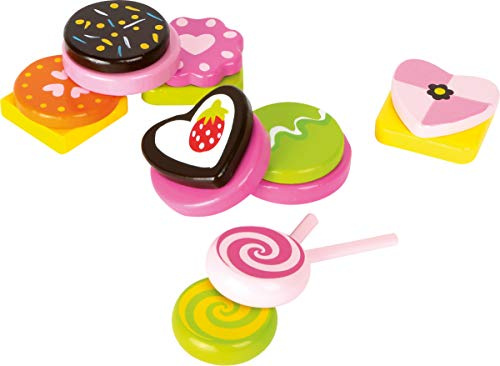 small foot 10888 Süßigkeiten Set aus Holz für Kinder, Kinderküche und Kaufmannsladen Zubehör Spielzeug
