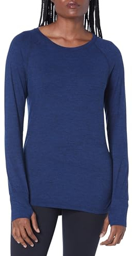 Amazon Essentials Donna Maglia Girocollo a Maniche Lunghe Elasticizzata Tecnica Spazzolata (Taglie Forti Disponibili)