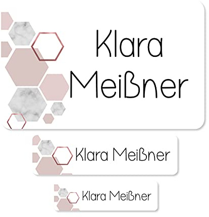 Striefchen® Schulaufkleber für Teenager mit Namen, selbstklebend - 100 Stück Namensetiketten für Hefte, Bücher und Arbeitsmaterialien