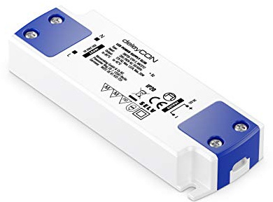 deleyCON 12V SLIM LED Trafo Netzteil 0-20W 200-240V auf 12V DC | Transformator für LED Lampen, Lichtstreifen, G4, MR11, MR16 Leuchten, Schutz vor Überladung und Überhitzung