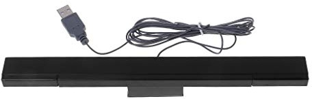 Baodanjiayou Wii-Sensorleiste, Ersatz kabelgebundene Infrarot-Sensorleiste, kompatibel mit Wii-Konsole, inklusive transparentem Ständer (schwarz)