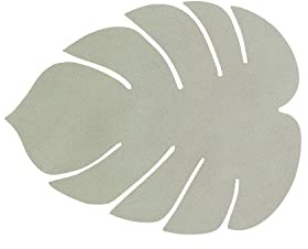 LindDNA Glasuntersetzer Monstera Leaf aus recyceltem Nupo Leder in der Farbe Olive Green mit Einer Größe von 14X12cm, 989964