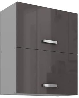 Kuechen-preisbombe Küchen Hängeschrank 60 Hochglanz Grau Küchenzeile Küchenblock Küche Grey Bianca