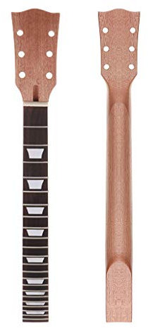 Alnicov E-Gitarrenhals DIY für Gibson LP Gitarren Teile Ersatz 22 Bünde Mahagoni Hals Palisander Griffbrett mit weißen Trapez-Punkten Inlay Natur