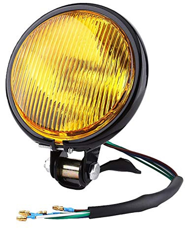 Yctze faro motocicleta led homologado Faros delanteros de motocicleta de 5 , bombilla de faro para helicópteros redondos(Ámbar)