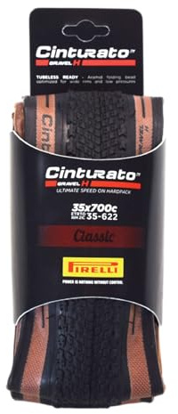Pirelli Cinturato Gravel H Bike Tire, Hard Gravel Surfaces, Tubeless Ready Clincher TLR, Grip & Adapt, Advanced Puncture/Cut Protect, (1) Tire, Black or Tan Sidewall / 700c or 650b Sizes