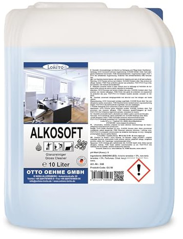 Lorito Alkosoft Glanzreiniger für Fußböden, Wischpflege Konzentrat, 10 Liter, Universalreiniger Boden, Bodenpflege Bodenreiniger, mit Duft