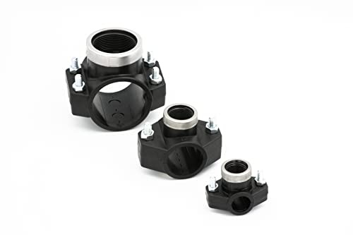 Gebo Abrazadera de perforación 25 mm x 3/4 pulgadas rosca interior - Negro, Plástico - PE Pipe - Suministro de agua