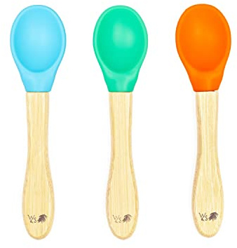Baby Bambus-Löffel, 3 Stück, Blau, Grün und Orange