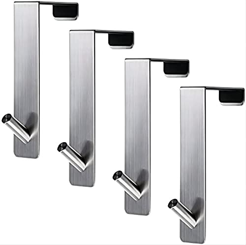ARTOYS Türhaken zum einhängen - 4er Set, 3,5 cm Breite, 17,7 cm Länge - Schwerlast Garderobenhaken aus Edelstahl 304 mit Schaumstoffschutz, ohne Bohren