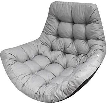 Bjird Hängesessel Kissen, Polster, Auflage für Polyrattan & Rattan Hängeschaukel, Sitzauflage für Hängekorb - Runde Sitzkissen - Rückenkissen für Hängesitz - Indoor & Outdoor- Asche Oxford
