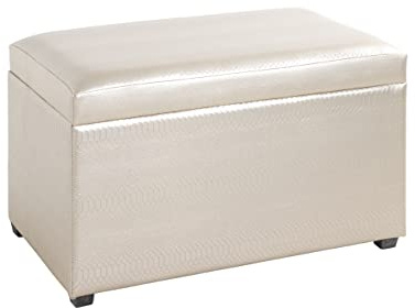 HAKU Cassapanca per sedili oro, Finta pelle, MDF, tessuto - Dim. L 65 cm x A 42 cm x P 40 cm, Stile Art Deco