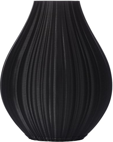 3D Vase Blumenvase/Dekovase Selina 10 cm für Schnitt-/ Trockenblumen | nachhaltig | wasserdicht (Schwarz)