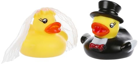 FunX® Quietscheenten Badeenten Brautpaar - 2er Set Braut & Bräutigam