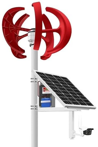 HUIZHITENGDA Schwacher Wind 3000 W AC 12 V 24 V 48 V Windturbinengenerator, 5 Rotorblätter Vertikaler Windturbinengenerator MPPT-Regler Stille Windmühle LED-Ladeanzeige,220v