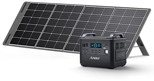 AFERIY Portable Power Station 2000W with 200W Solar Panel, 1997Wh Portable Power Station LiFePO4 with 200W Solar Panel, 230V AC Outlets, UPS, Solar Generator, Electric Generator for RV/Camping/Home
