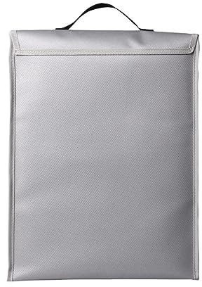 Housoutil Feuerfeste Tasche Für Dokumente Geld Bargeld Sichere Aktentasche Großes Fassungsvermögen 38 X 30 5 X 6 5 cm