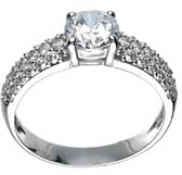 Damiata Gioielli Solitärring Weißgold mit Zirkonia 548/102/3, Gold, Zirkon