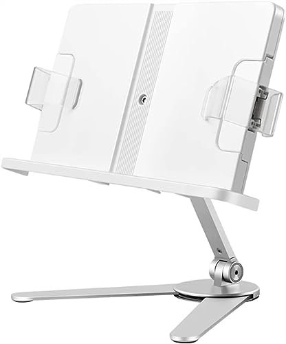 Bücherständer zum Lesen, Kochbuchhalter, verstellbare Höhe und Winkel, Basis aus Aluminiumlegierung, faltbar und tragbar, für Büro, Küche, Schule, Kinder- und Erwachsenenbücher, Rezepte, Zeitschr