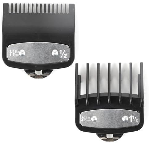 2 Stück Scherenschutz für Wahl Clippers 0,5 1,5, Haarschneidemaschine Guards, Haarschneidemaschine Aufsätze, Clipper Set mit Clip 1/16 Zoll und 3/16 Zoll Ersatz Standard Fitting Comb