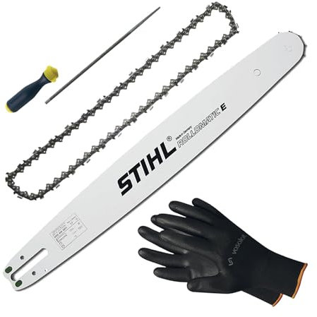 Kettensäge Zubehör - Sägekette 40cm Rapid Super Pro Ersatzkette + Schwert 40cm + Feilenheft mit Feile 4,8mm