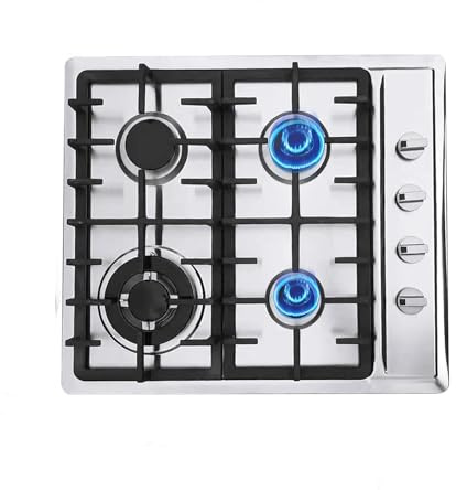 Cuisinière à gaz, 4 feux, encastrable, 23, pour la maison et le camping-car, en acier inoxydable