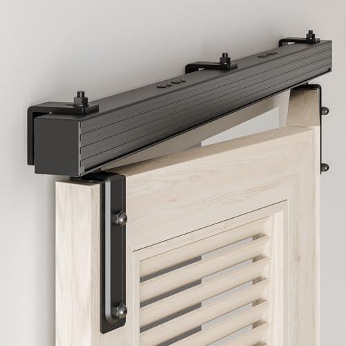 AONAYIOA 39.6/3.3FT Box Rail Hardware Bi-Folding Sliding Barn Door Hardware Track Kit Heavy Duty Aluminium Alloy Wall Mount Kit for 2 Doors (No Door)