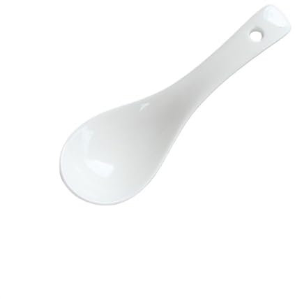 GLigeT Teelöffel Suppenlöffel aus reinweißer Keramik, 10er-Set, China-Schöpflöffel, Porzellanlöffel, Dessertlöffel, 14 cm lang, 4,3 cm breit Kaffeelöffel