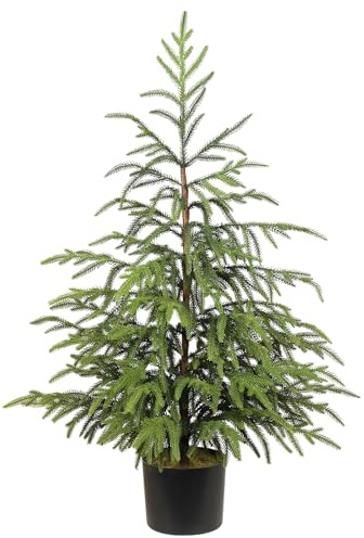 Künstlicher Norfolk-Kieferbaum, 91,4 cm, künstlicher Weihnachtsbaum, getopft, grün, für Veranda, Weihnachten, Innen- und Außendekoration