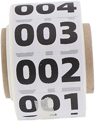 Parliky Nummernaufkleber Rund 40x20mm Selbstklebend Wärmeklebend Lagerorganisation Inventaretiketten Für Inventar Und Geräte