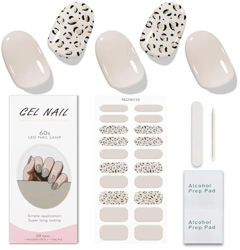 JMEOWIO Nagelfolie Creme Kaffee Gold Schwarz Gel Nail Nagelfolien Selbstklebend Nail Sticker Uv Härtend Dekoration Nageldesign Zubehör