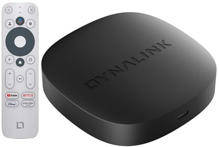 Google TV Box - 4K Smart TV Box HDR10+ UHD, Dolby Audio, Prise en Charge certifiée Google/Netflix, AV1, 2GB+16GB, WiFi 2,4G+5G, BT5.0, Miroir d'écran, Lecteur multimédia en Streaming, Assistant Vocal