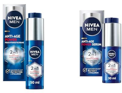 Bundle mit NIVEA MEN Anti-Age 2in1 Power Tagespflege mit LSF 30, Gesichtspflege mit Hyaluron und LUMINOUS630 (50 ml) & NIVEA MEN Anti-Age 2in1 Power Serum, Gesichtspflege mit Hyaluron (30 ml)