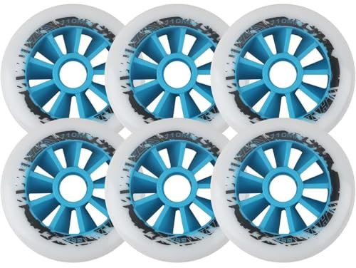 SHANRROW Ersättningshjul för rullskridskor 85A inlineshjul utan lager Rullskridskohjul, 6-pack,Blue,100mm