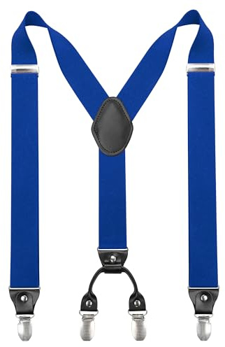 JEMYGINS Hosenträger Herren breit 3,5 cm mit 4 Hosenträger Clips in Y-Form Elastisch und Längenverstellbar