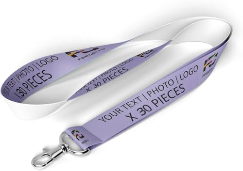 Personalisierter Schlüsselband SET 30 stück mit Ihrem Wunschtext/Grafik Lanyard mit Ihrem eigenen Schriftzug Schlüsselband mit Druck nach Wunsch [098]