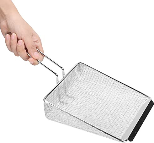304 Edelstahl Dichte Filter Scooper Mesh Pommes Frites Schaufel Ölrückstände Schaufel Ölfilter Sieb Gebratenes Hähnchenfilet Chicken Nuggets Schlackennetz Schaufel Dichtes Netz