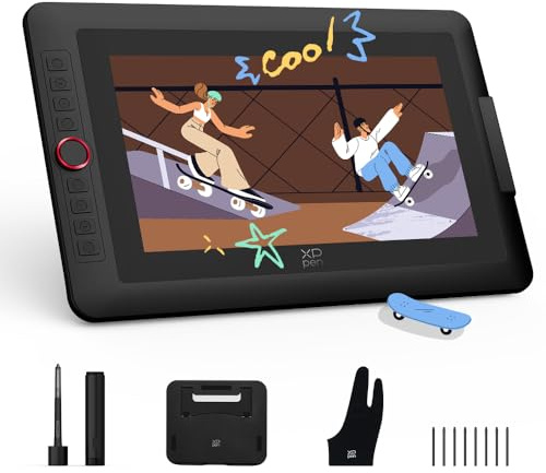 XPPen 13.3 Drawing Tablet with Screen-Artist13.3 Pro V2 16384 Pressure Pen, 8 Shortcut Keys & Red Dial for Digital Art, Graphic Designer, Animation | Mac, PC, Android Compatible | Beginner to Pro
