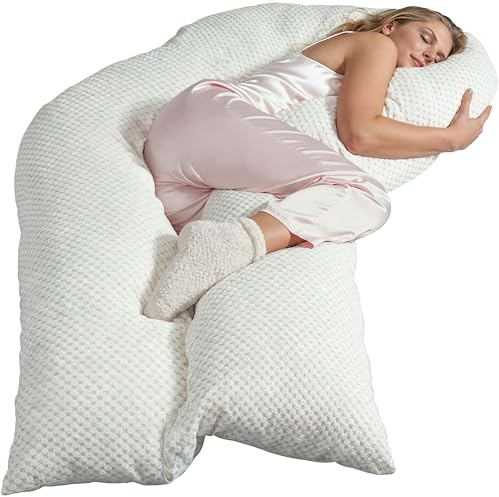 Traumreiter Seitenschläferkissen Jumbo XXL langes und extra hohes orthopädisches KomfortKissen, Schwangerschaftskissen zum Schlafen, Stillkissen Kissen, SchlafKissen, Body Pillow mit Bezug Perl Weiß