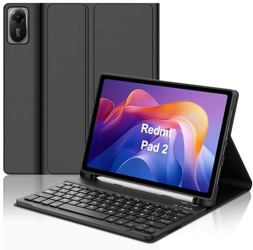 SENGBIRCH Funda con Teclado para Xiaomi Redmi Pad 2 (2025) & SE (2023) 11, Magneticamente Desmontable, Español Ñ Teclado para Redmi Pad 2 / SE 11 Pulgadas, Nergo