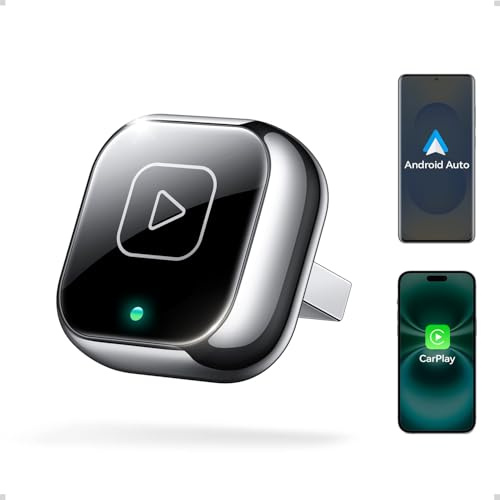Mavlou Wireless Carplay & Android Auto Adapter, Metal Design Mini & Stable 2-in-1 Dongle, Convert Vehicle's Wired CarPlay/Android Auto to Wireless, for iOS 10+/Android 11+ & Cars from 2016 (Gray)
