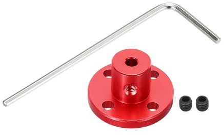 sourcing map 4 raccordi a flangia da 3 mm con guida rigida, accessori per asse dell'albero, con mini chiave esagonale e vite di fissaggio per motori fai da te modello RC, rosso